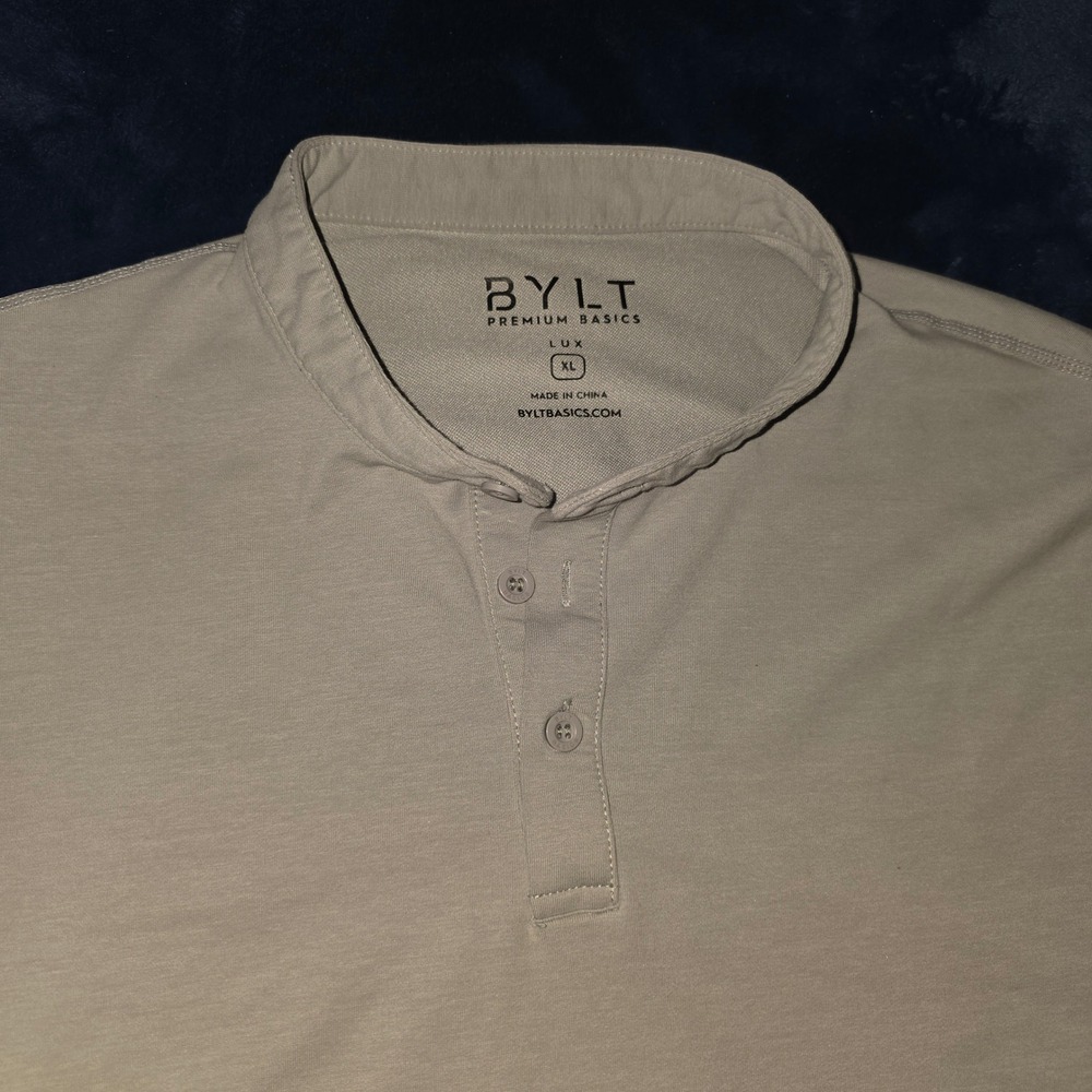 Bylt Premium Basics Mens Gray Henley Short Sleeve Shirt Size  XL
